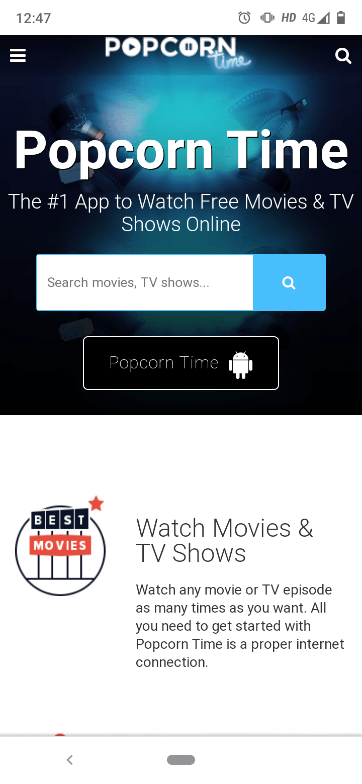 tiempo de palomitas de maíz.  Las 11 mejores alternativas de Showbox para Android
