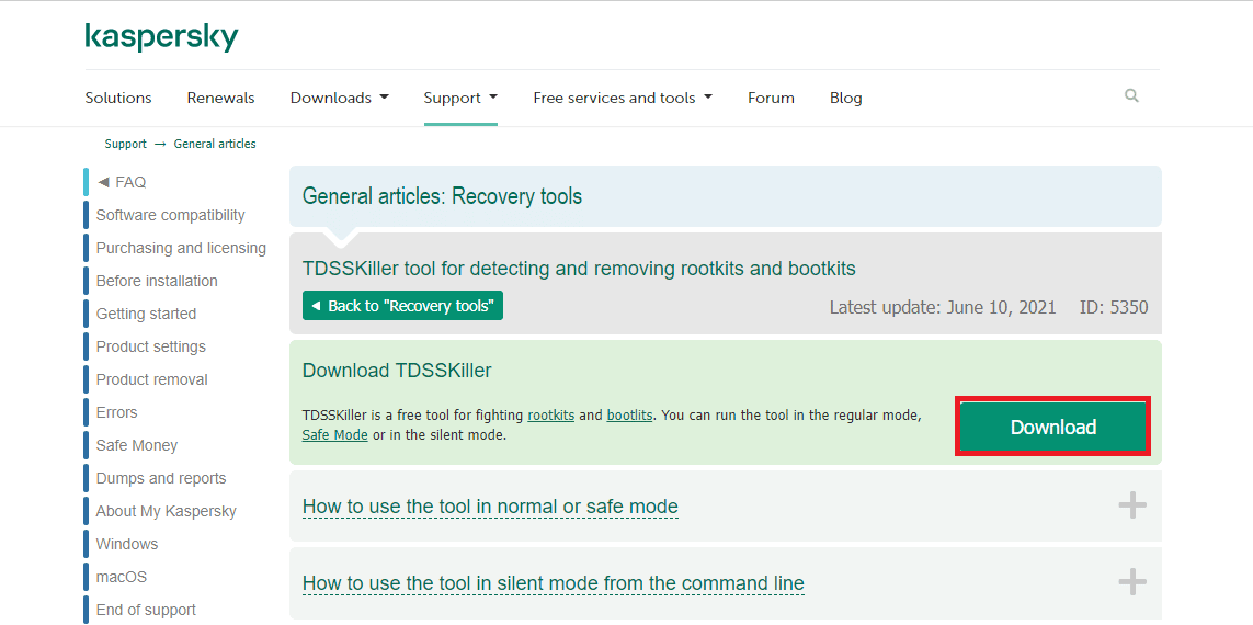 Descargar TDSSKiller