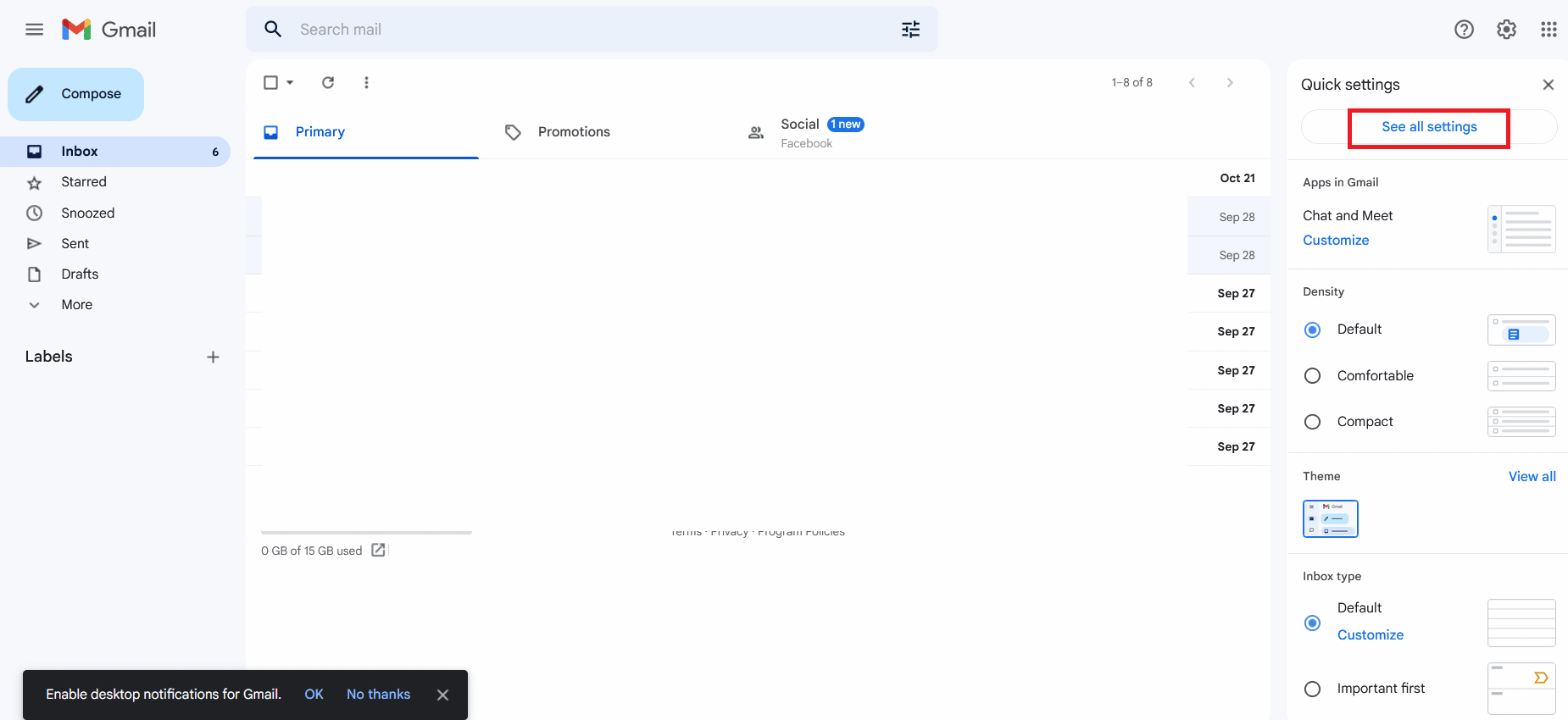 Ir a la configuración