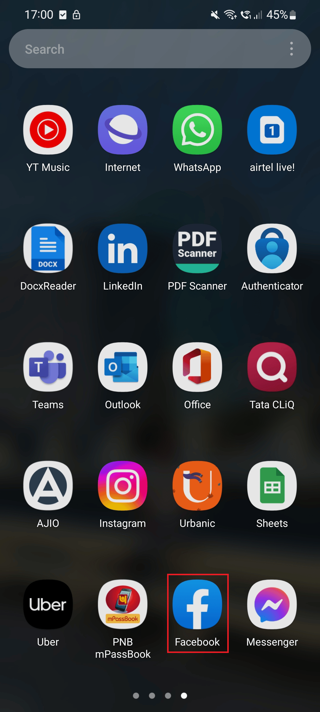 Inicie la aplicación de Facebook en su teléfono