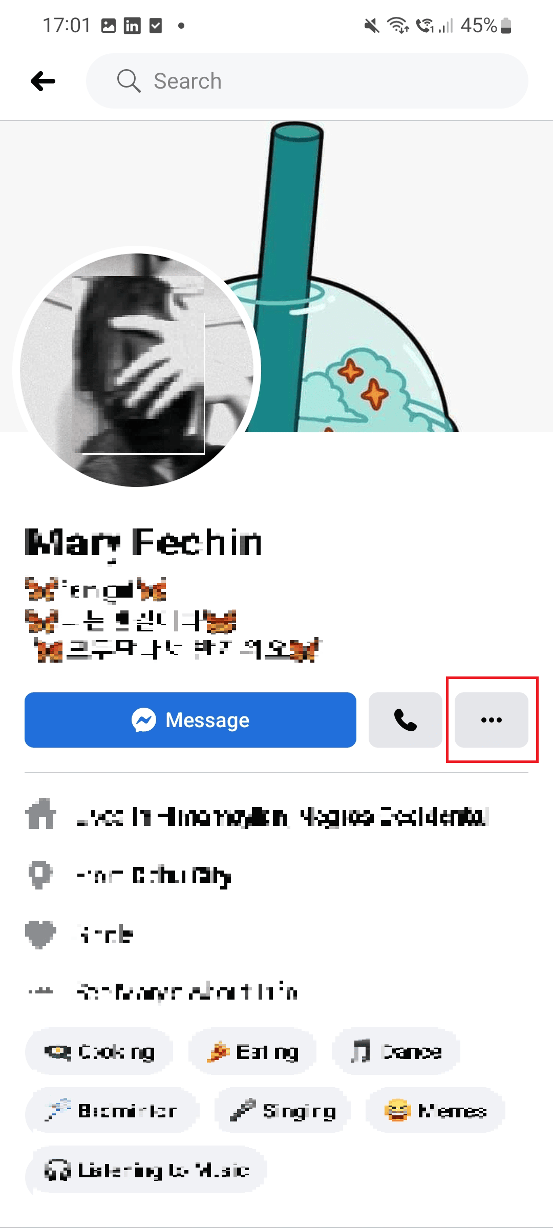 Toque los 3 puntos que se muestran.