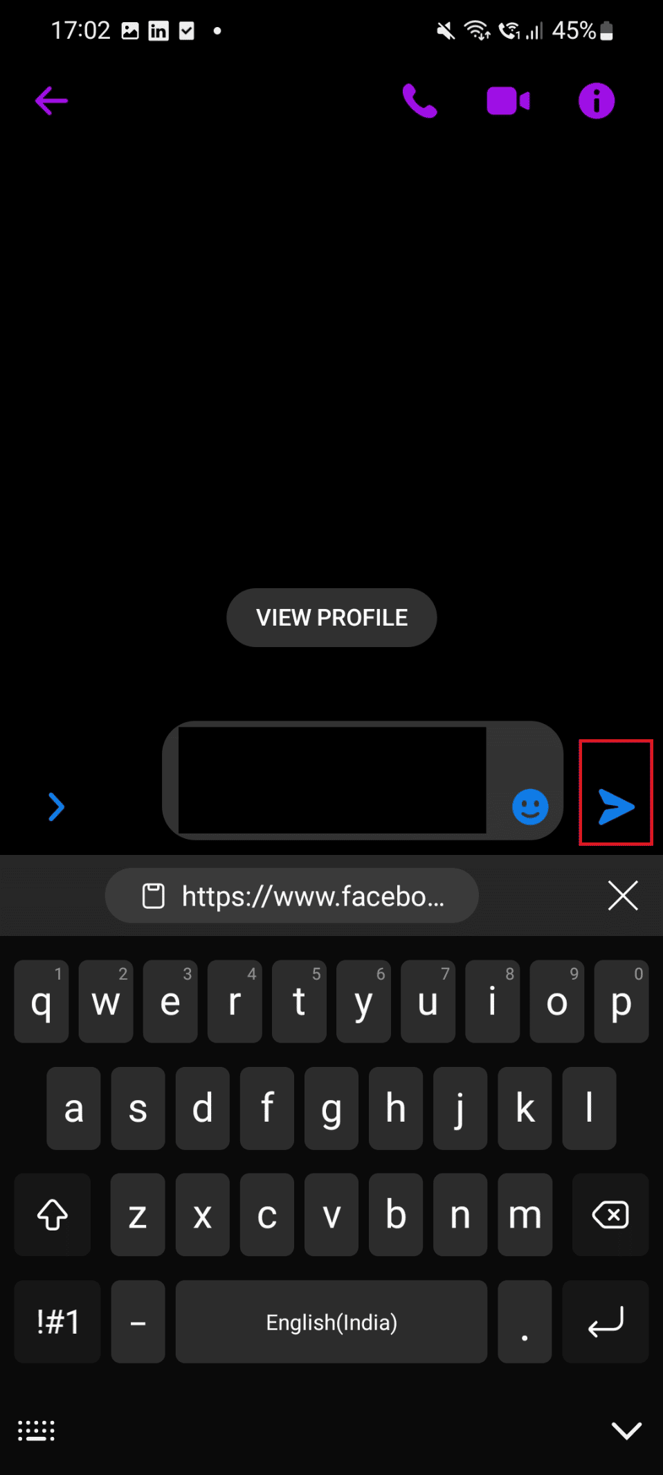 toque el icono Enviar.  |  Cómo recomendar amigos en Facebook