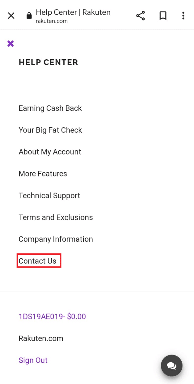 Seleccione Contáctenos debajo de los temas de ayuda.  ¿Es seguro vincular una tarjeta de crédito a Rakuten?