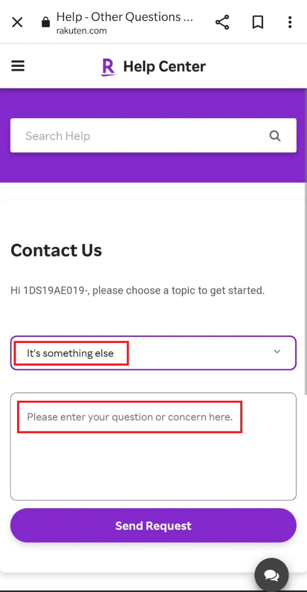 Seleccione Es otra cosa en el cuadro desplegable.  Cómo eliminar una cuenta de Rakuten