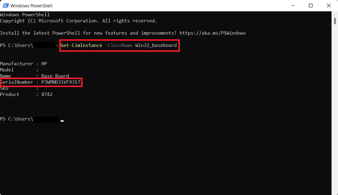 Número de serie en Windows PowerShell. Cómo comprobar el modelo de placa base en Windows 10