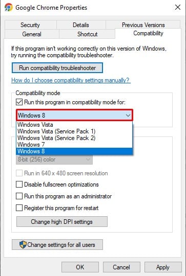 Propiedades de Google Chrome