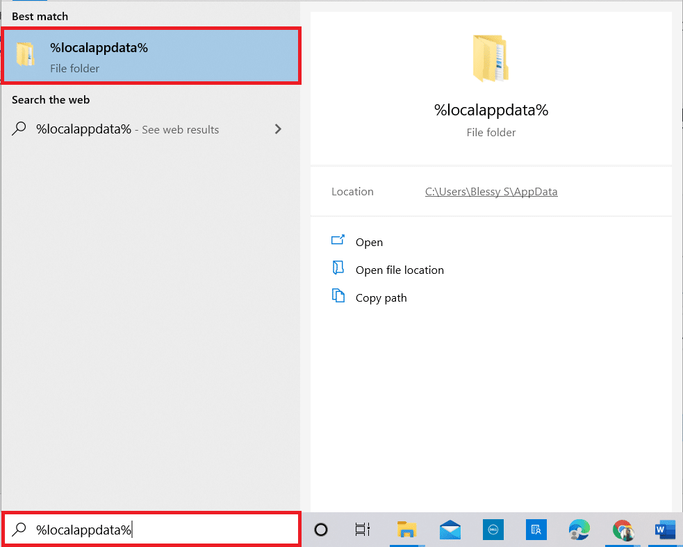 Abra la carpeta AppData Local.  Reparar Kodi no se puede conectar al servidor de red