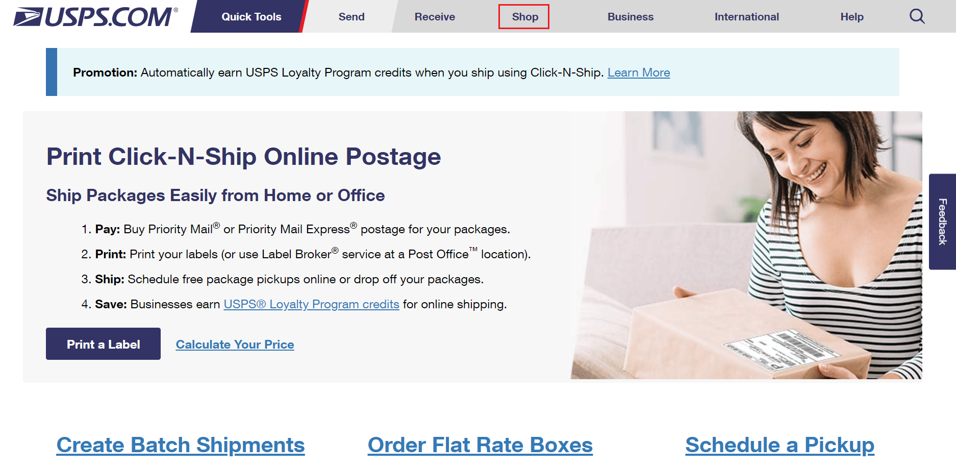 Haga clic en la pestaña Comprar en la parte superior