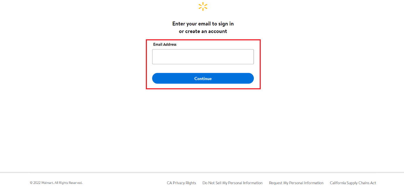 Debe ingresar su dirección de correo electrónico y hacer clic en Continuar |  Cómo cancelar la suscripción a Walmart Plus