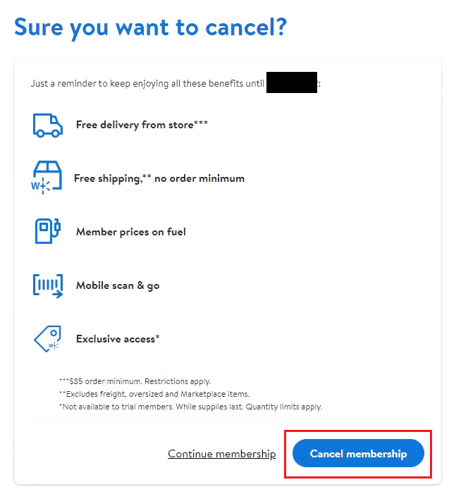 haga clic en Cancelar membresía
