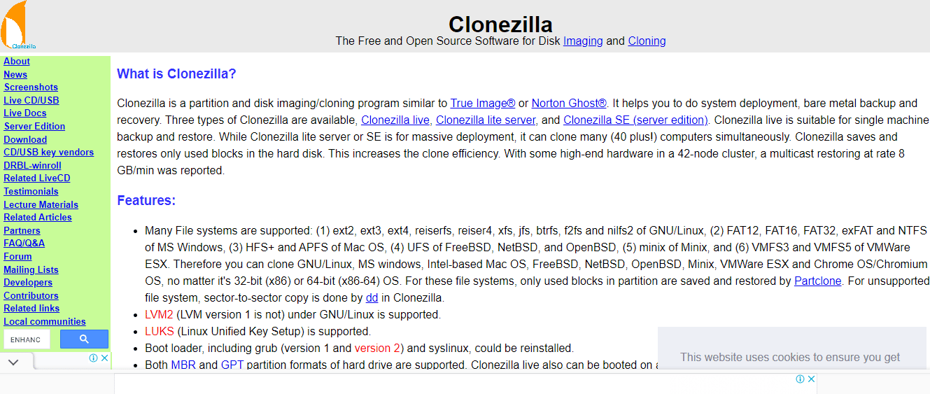 clonezilla.  12 mejores programas de clonación de HDD