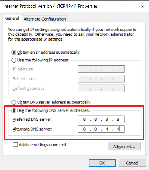 cambiar servidor dns.  Cómo ver videos de YouTube bloqueados