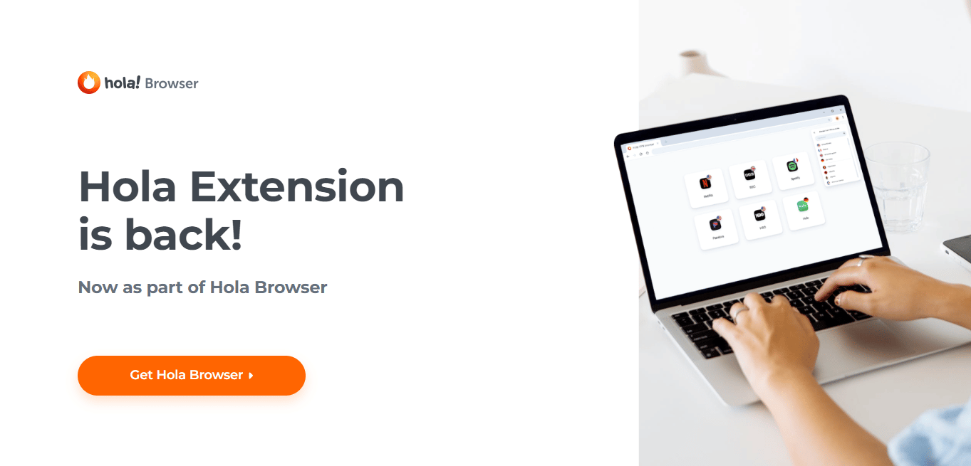 Sitio web oficial de la extensión Hola Browser.  Cómo ver videos de YouTube bloqueados