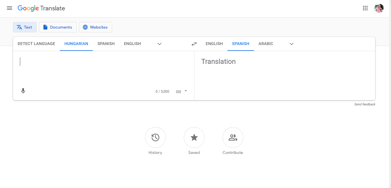 Abra el Traductor de Google en su escritorio