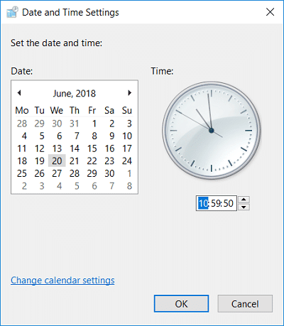 Compruebe la configuración de fecha y hora.  Arreglar la página de negocios de Facebook Demasiados redireccionamientos
