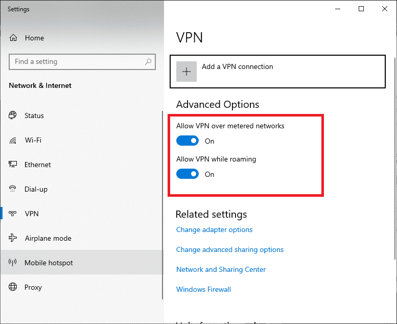   Deshabilitar VPN