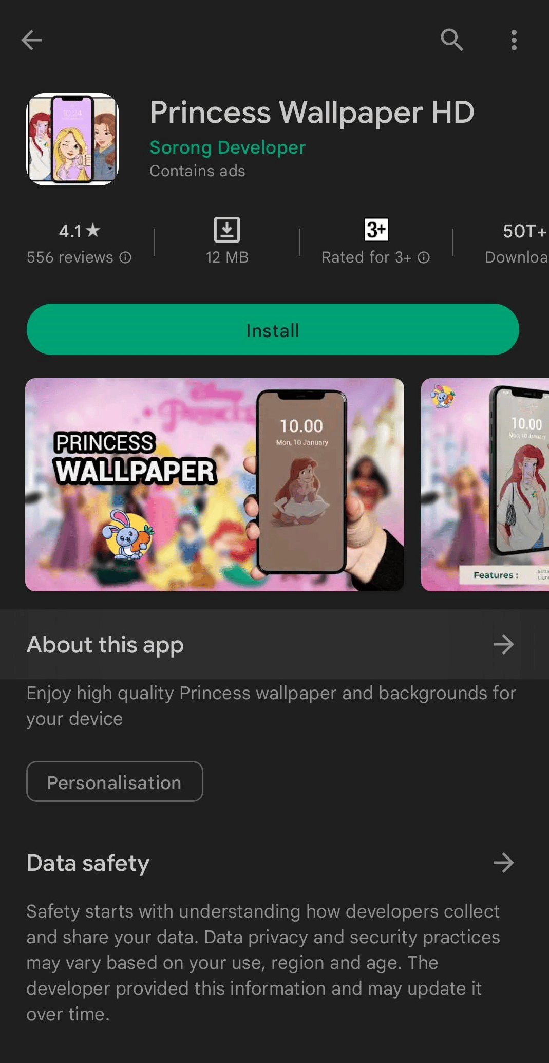 Princesa Wallpaper HD Play Store |  mejores aplicaciones de fondos de pantalla de Disney