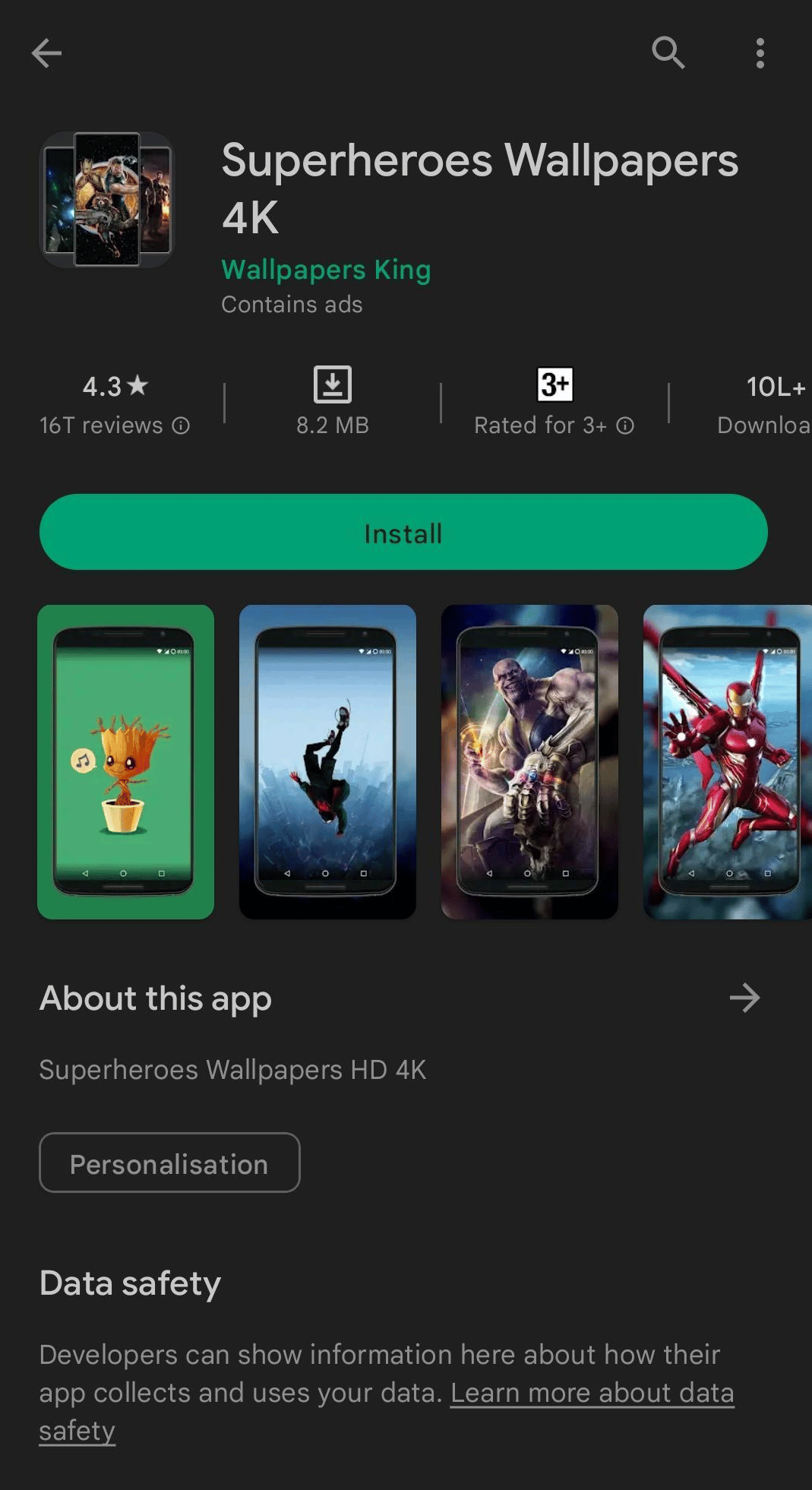 Fondos de pantalla de superhéroes 4K Play Store |  mejores aplicaciones de fondos de pantalla de Disney