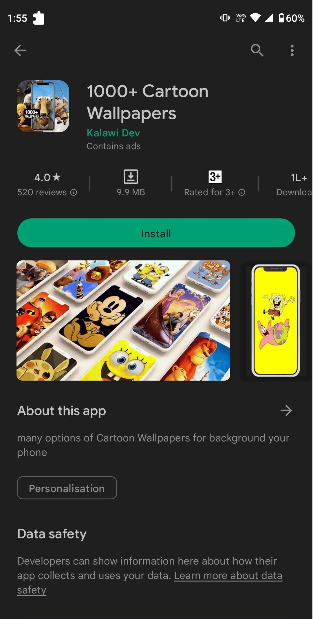 Más de 1000 fondos de pantalla de dibujos animados Play Store