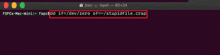 estupidofile.crap comando terminal mac.  Solucionar el error de espacio insuficiente del Asistente de Boot Camp