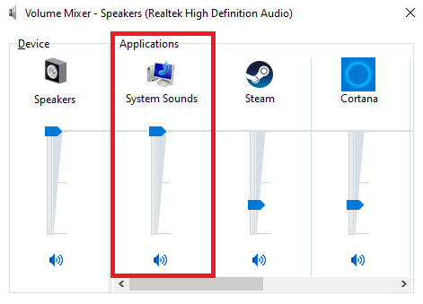 Use el control deslizante para ajustar el volumen y asegúrese de que los Sonidos del sistema estén configurados al máximo o al 100