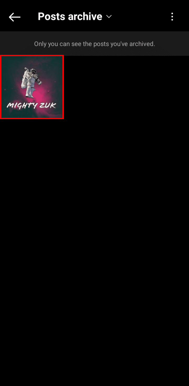 En la sección Archivo, seleccione la publicación que desea desarchivar y tóquela.