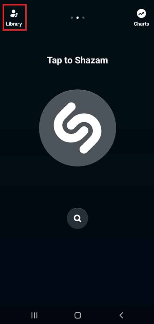 Abra la aplicación Shazam en su teléfono y vaya a Biblioteca.