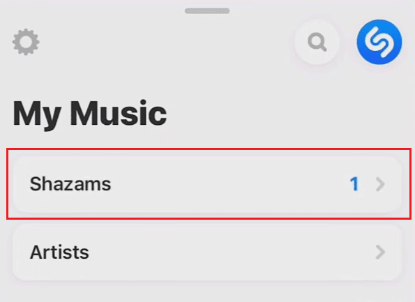 vuelve a la aplicación Shazam. Desliza hacia arriba y toca Shazams para ver la canción reconocida | Cómo usar la canción de Shazam en Instagram