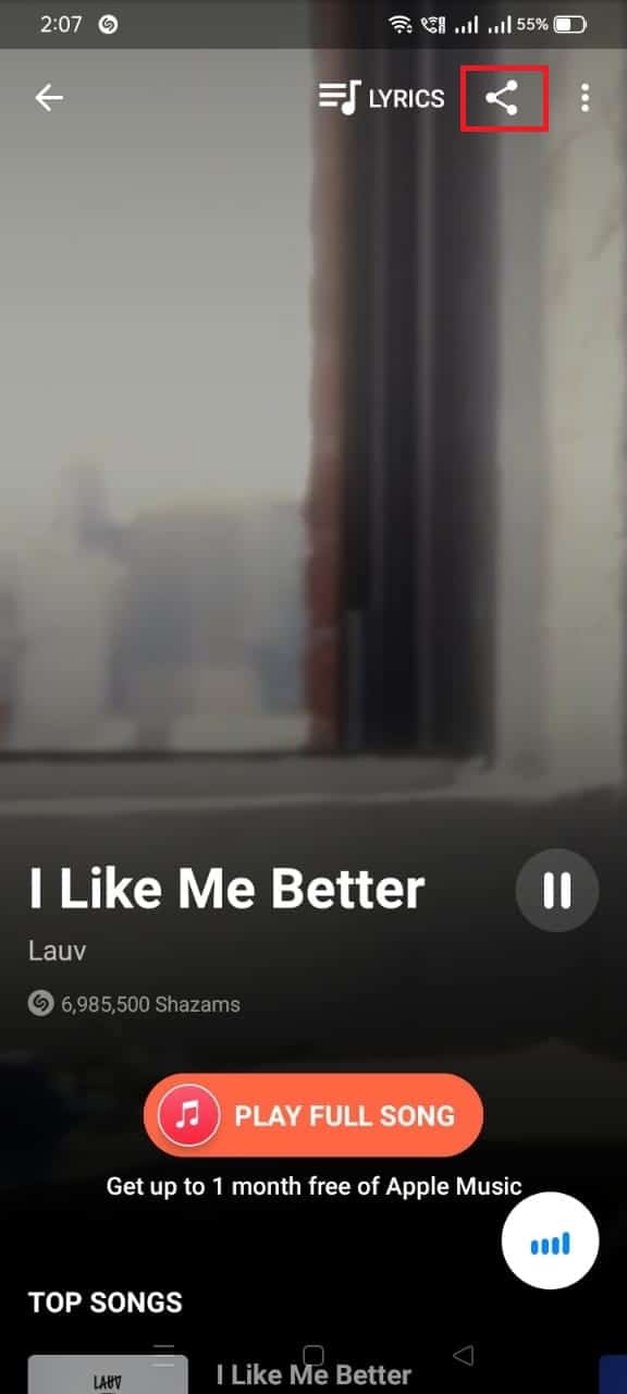 toca el enlace para compartir de la canción que te gusta.