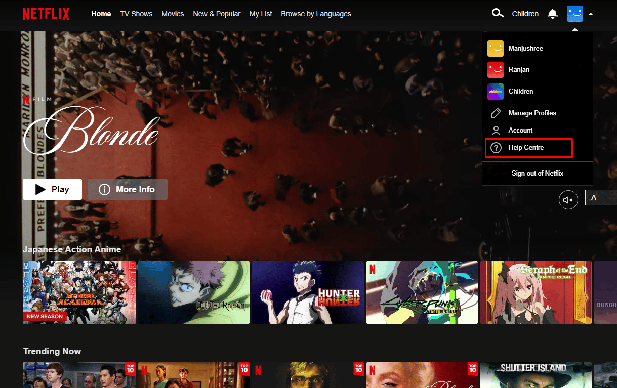 Mover al Centro de ayuda |  Cómo cancelar mi cuenta de Netflix