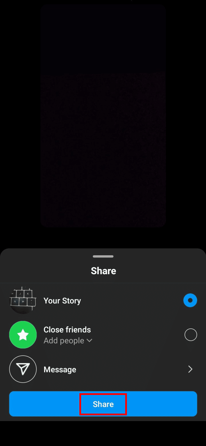 Toca Compartir para compartir la historia |  ¿Cómo se pueden actualizar las publicaciones de Instagram?