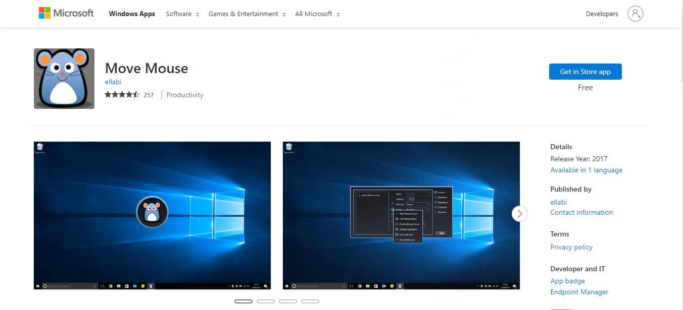 Mover aplicación de ratón