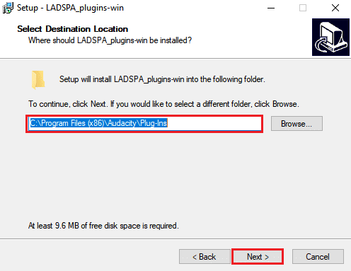 Copie y pegue el archivo GSnap.dll en la carpeta del complemento Autotune VST de la siguiente manera y haga clic en Siguiente |  eliminar el eco del audio Audacity