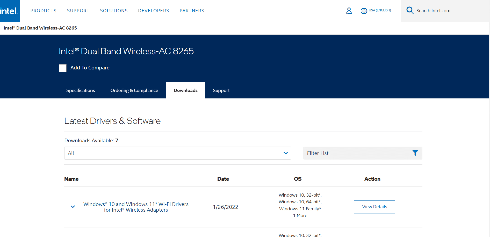 Página de descarga del controlador inalámbrico de doble banda Intel.  ¿Qué hacer si WiFi funciona pero no Ethernet en Windows 10?