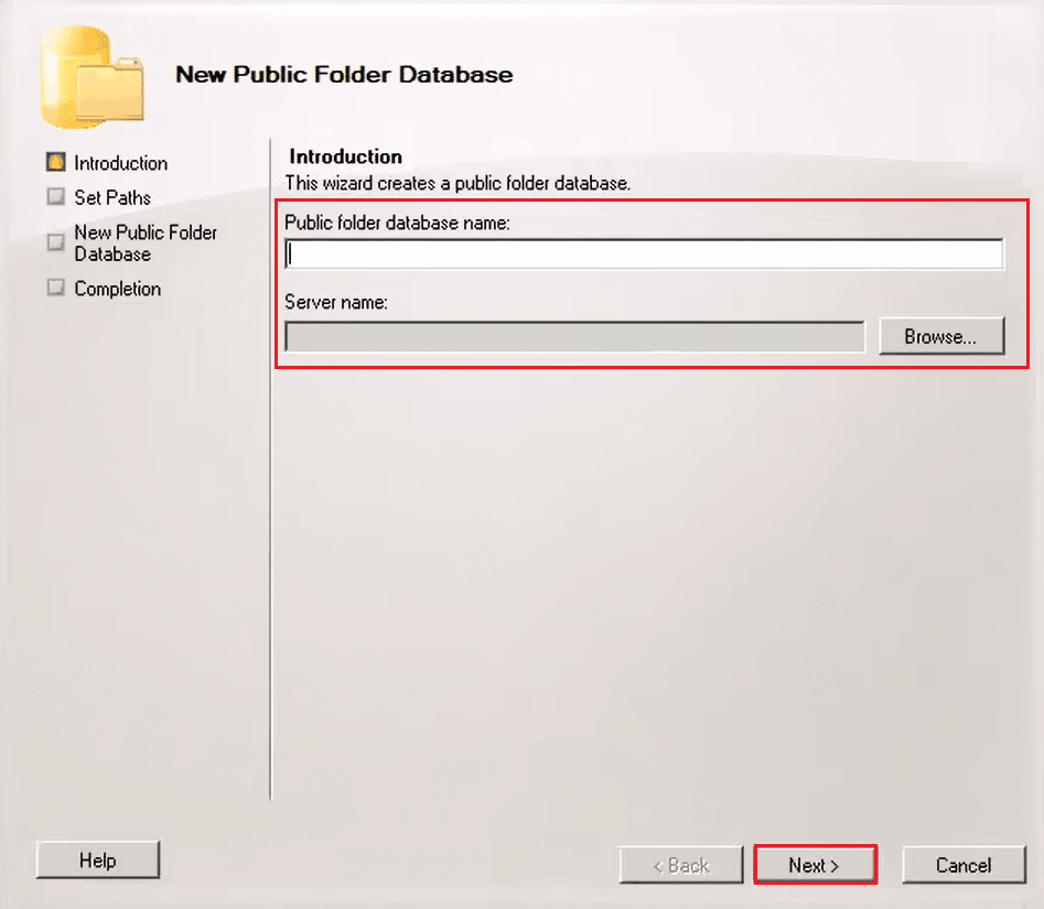 ingrese el nombre del servidor y haga clic en Siguiente.  Repare su administrador de Microsoft Exchange ha bloqueado esta versión de Outlook