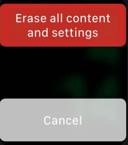 toque Borrar todo el contenido y la configuración
