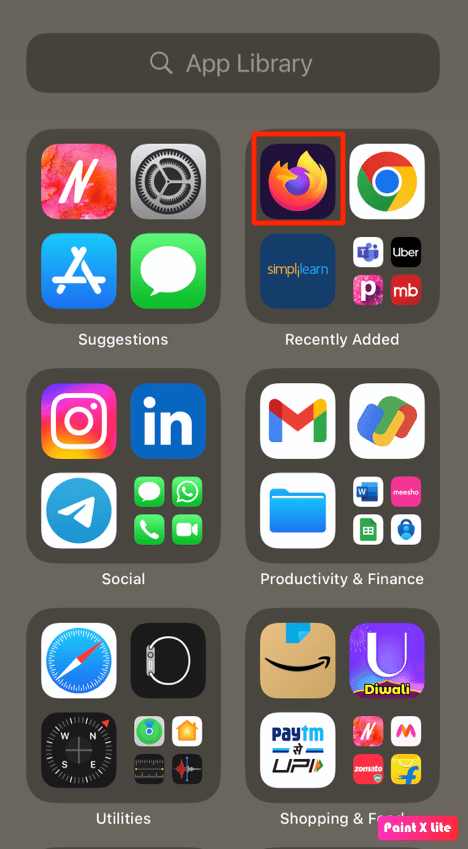 ir a la aplicación de firefox