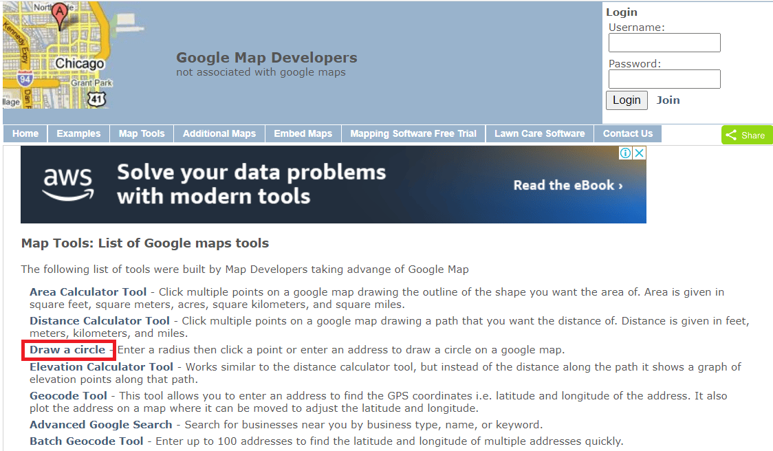 Haz clic en Dibujar un círculo. 