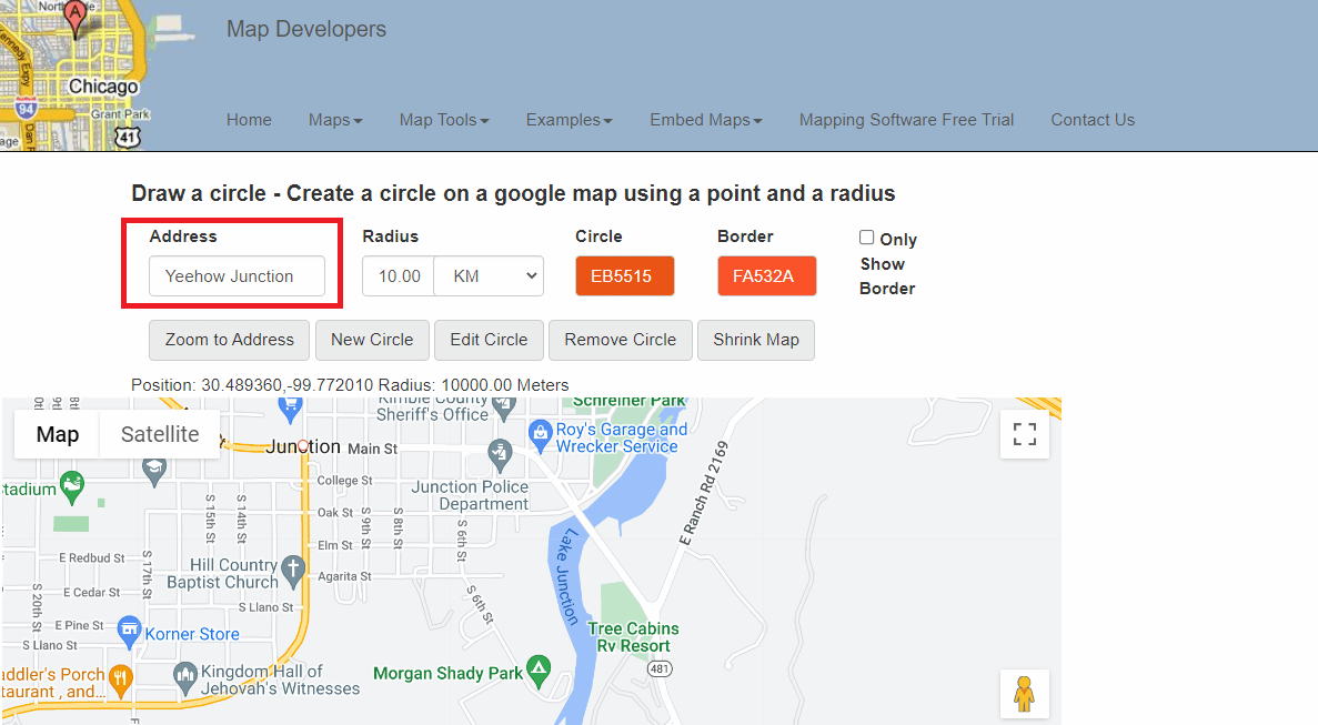Escriba la dirección en el espacio dado