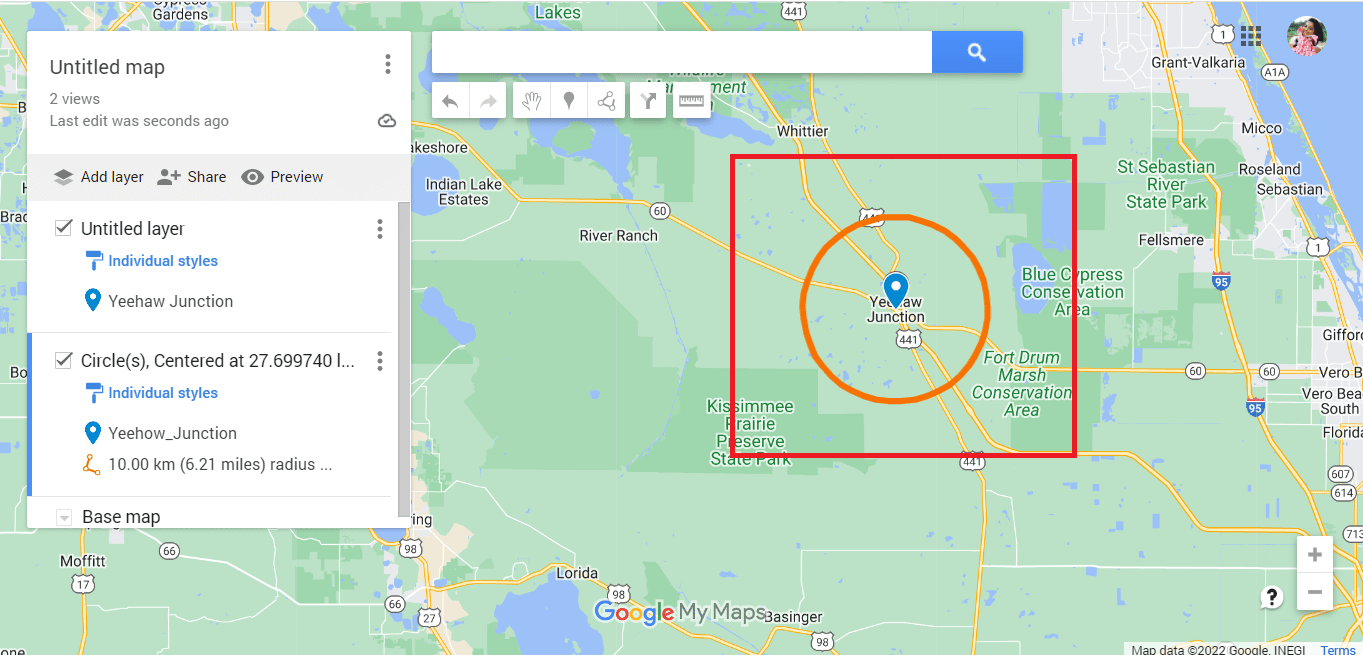 Contamos con el radio de la dirección mencionada para la distancia requerida