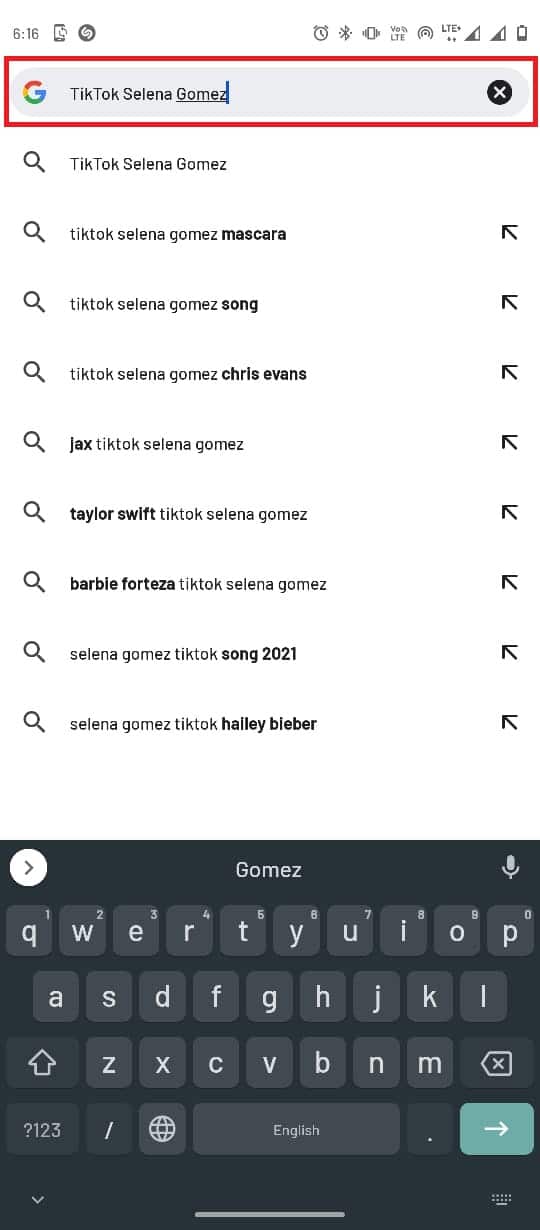 escriba TikTok junto con el nombre de usuario