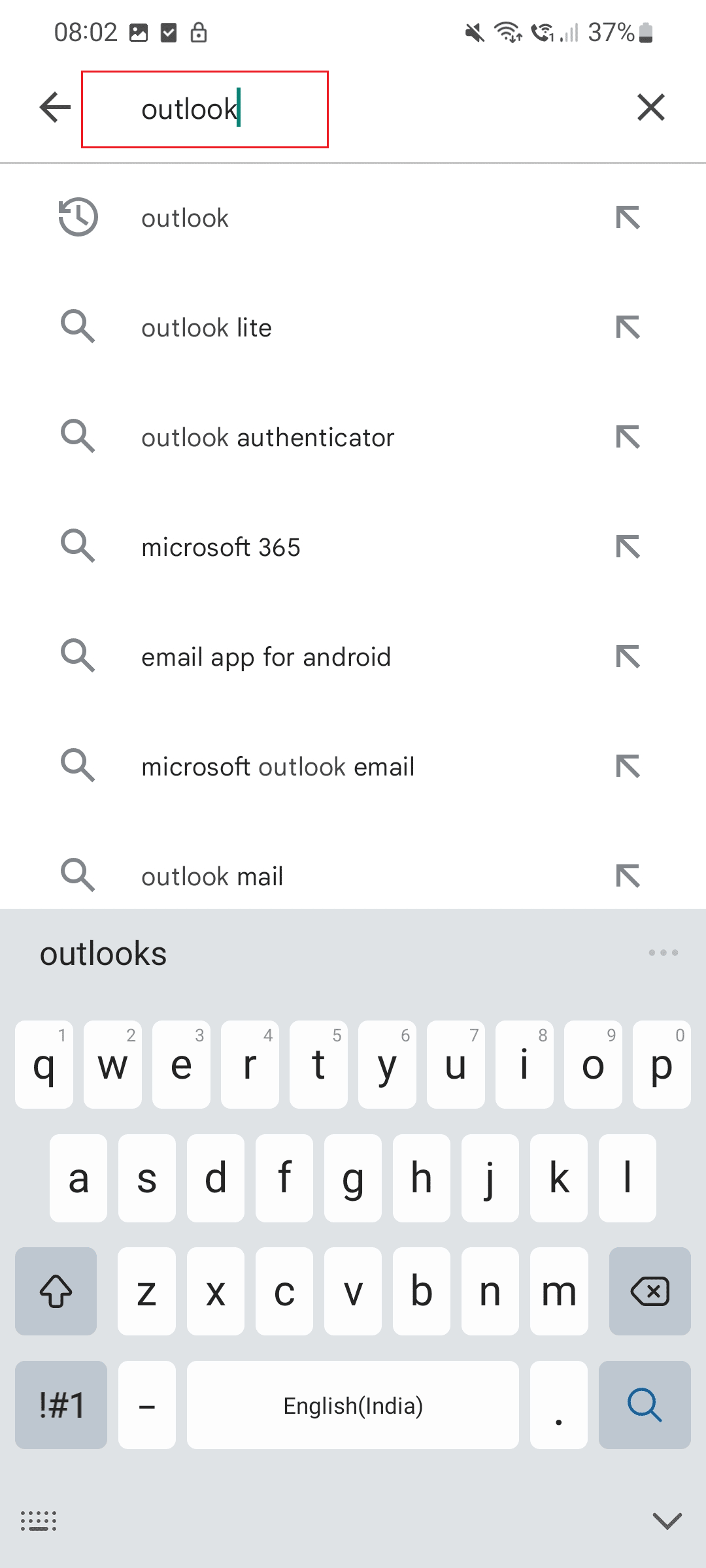 Ahora, en el cuadro de búsqueda, escriba Outlook. Solucionar el error de Outlook Este elemento no se puede mostrar en el panel de lectura