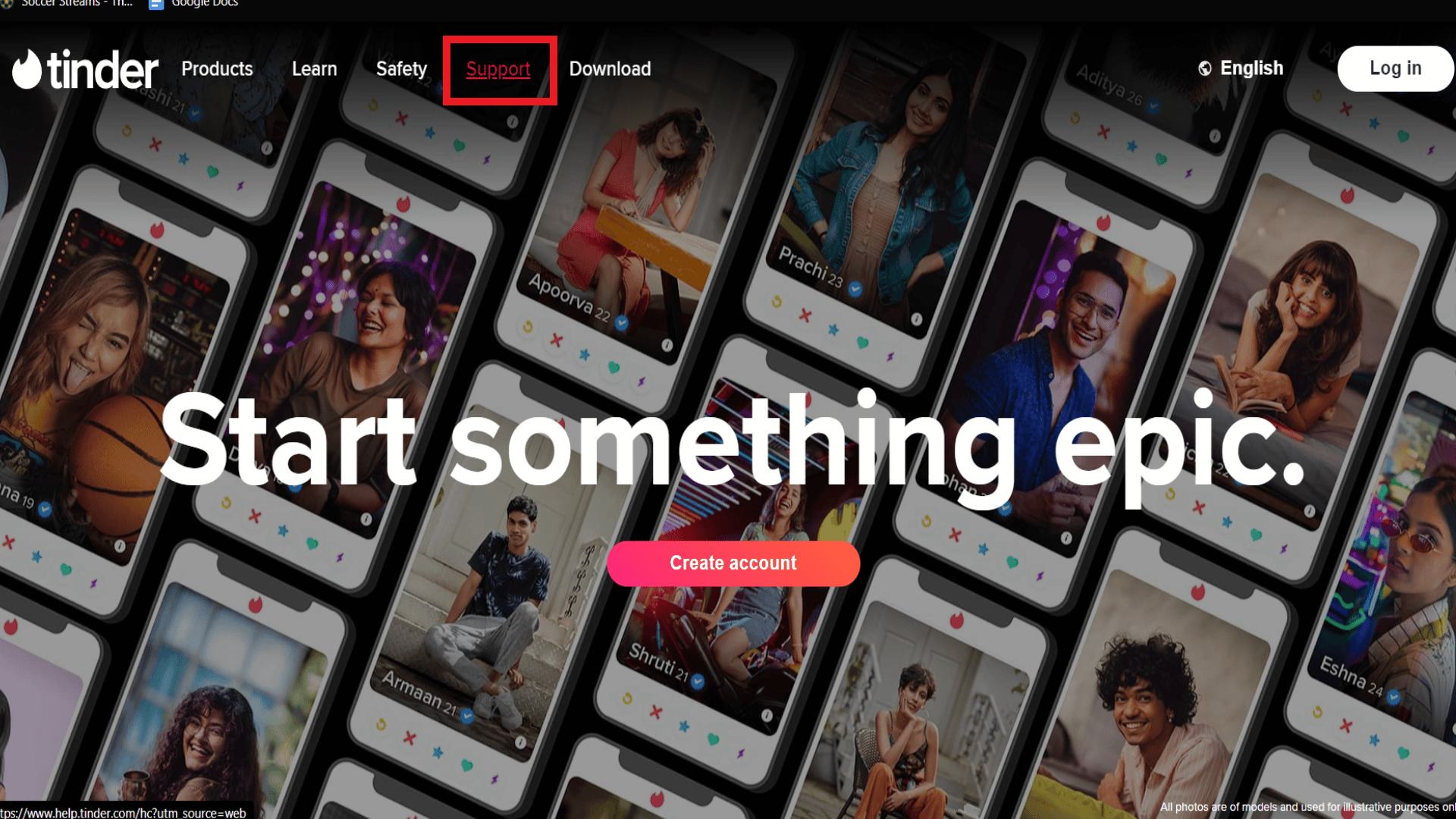 Haga clic en el menú Soporte.  |  Tinder me baneó sin motivo