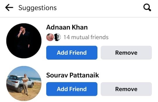 Volver a sugerencias | ¿Qué pasó con la sugerencia de una opción de amigo en Facebook?