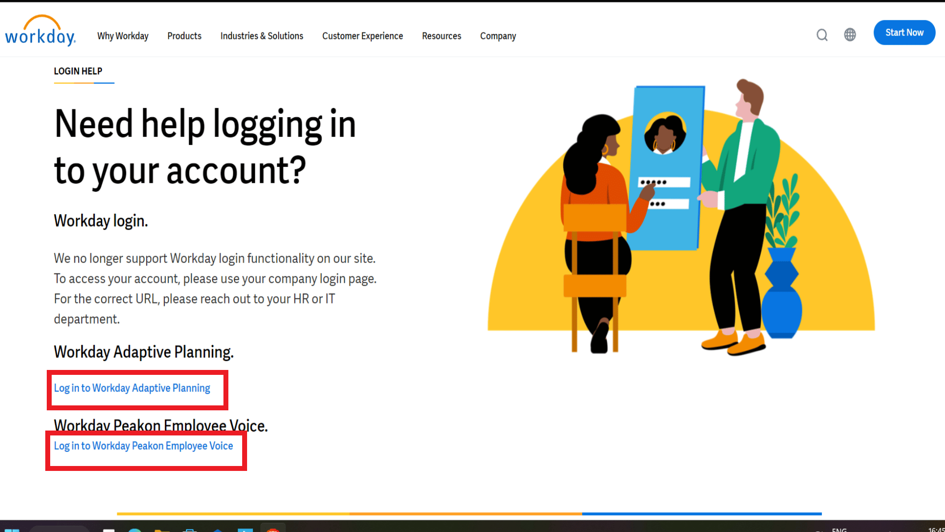 Seleccione Iniciar sesión en Workday Adaptive Planning