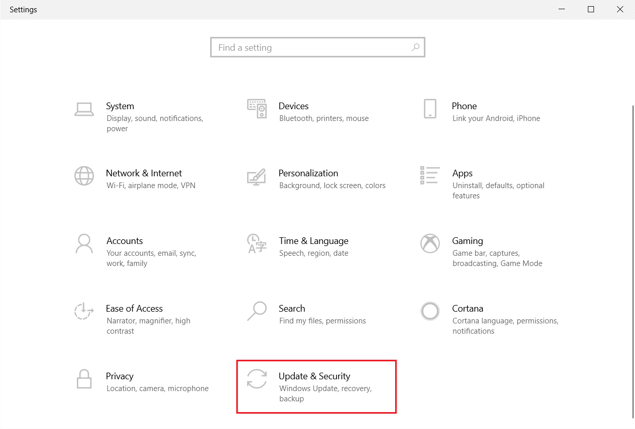 seleccione actualización y configuración de seguridad. ¿Qué hacer si Windows 10 sigue bloqueándose solo?