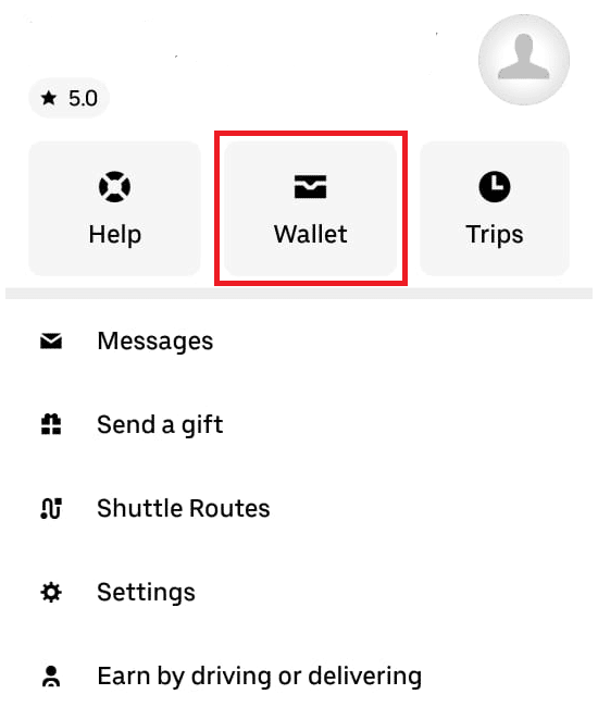 Ve a tu cuenta y selecciona la opción Monedero.  |  Eliminar cupón promocional en Uber Eats