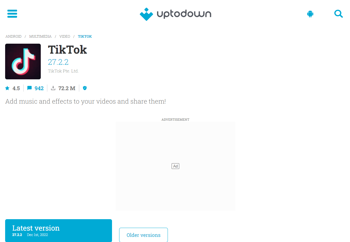 Descargue TikTok de otra fuente.  Cómo desbloquear TikTok en la computadora de mi escuela