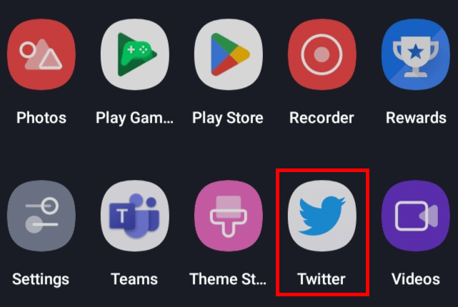 Abre la aplicación de Twitter en tu dispositivo.
