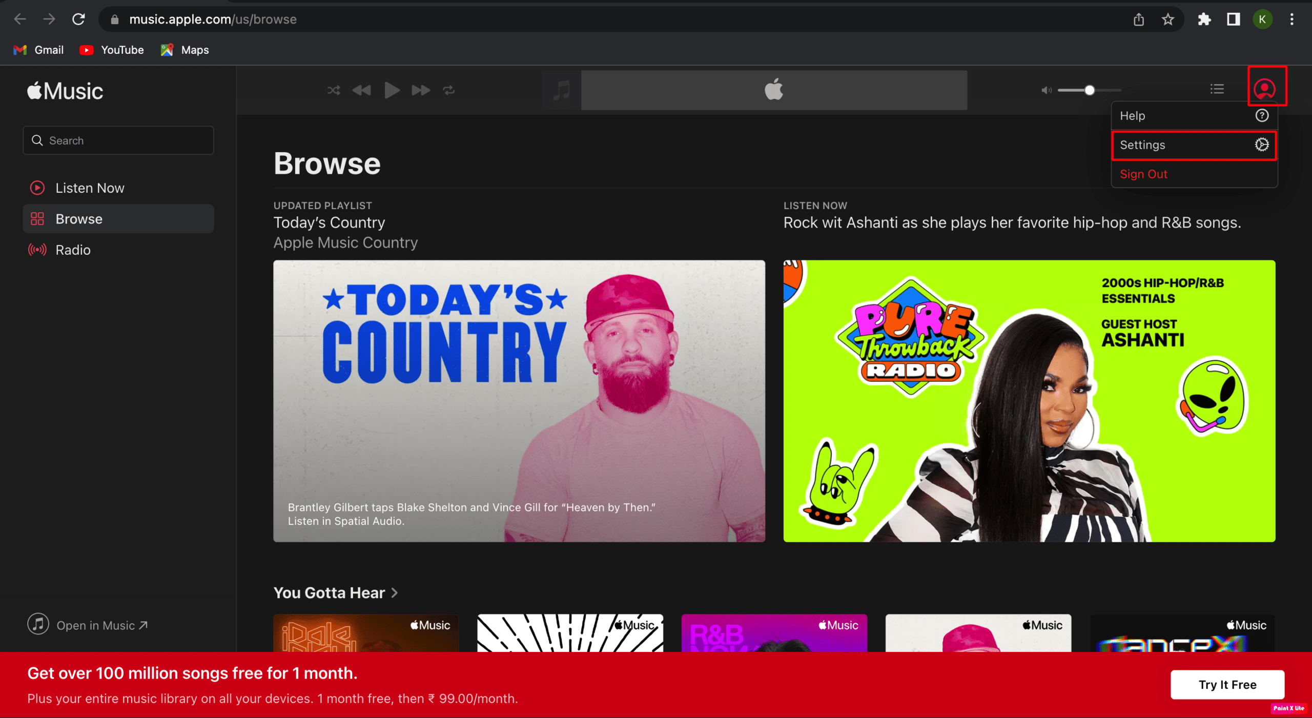 elegir ajustes |  Cómo cancelar la radio de iTunes